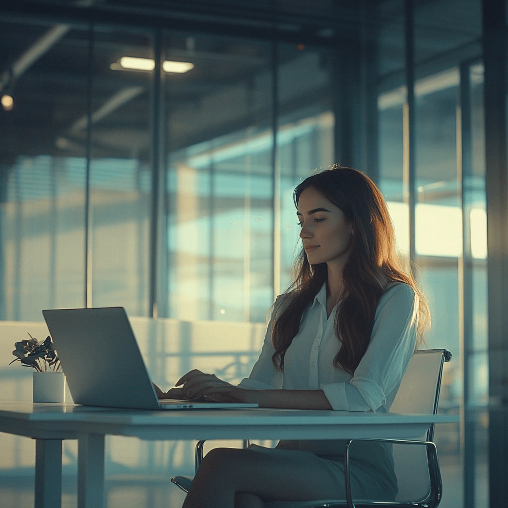 woman working with AI